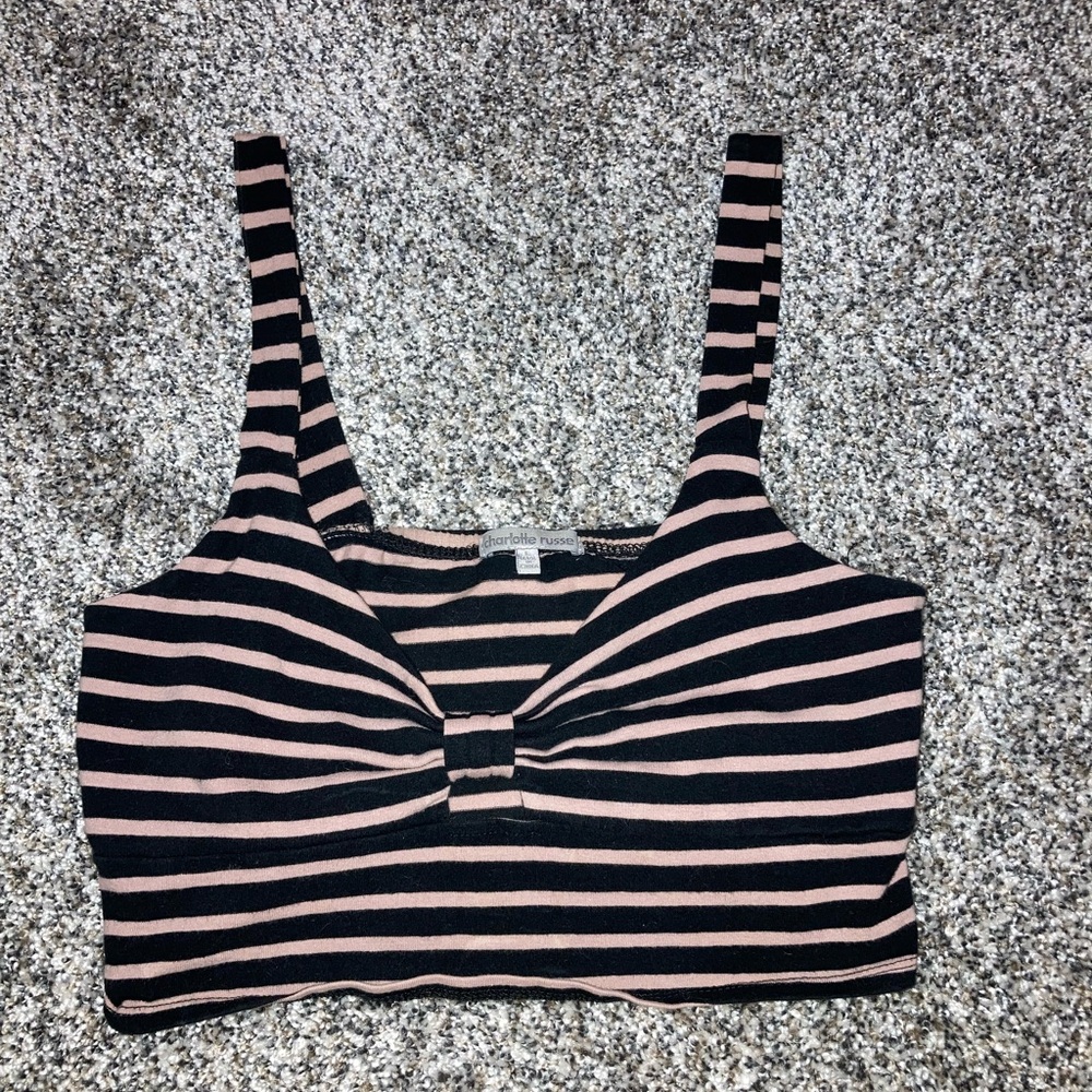 Striped Charlotte Russe Bralette/Cropped Tank Top